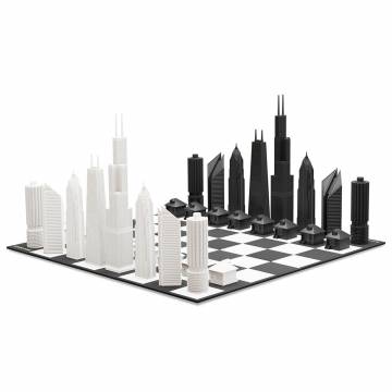 Skyline Chess Set - CHICAGO Folding Board