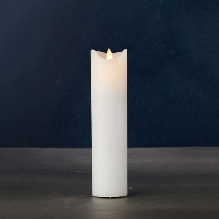 bang Voksen Plantation Sirius SARA EXCLUSIVE 2 x 8 inch White Wax Pillar Candles with LED Moving  Flame: Design Quest
