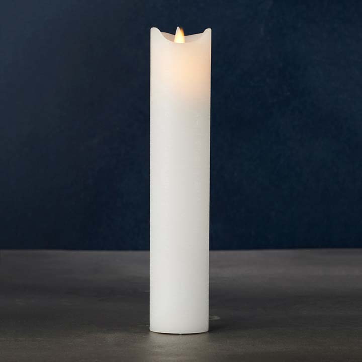 Sirius SARA EXCLUSIVE 2 x 10 inch White Wax Pillar Candles with LED