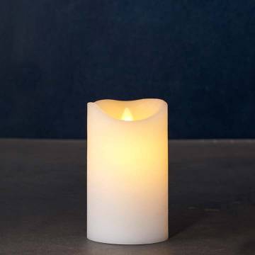 Sirius SARA EXCLUSIVE 3 x 5 inch White Wax Pillar Candles with LED Moving Flame