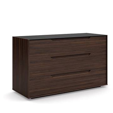 Mobican Alexia 3-Drawer Single Dresser with Glass Top