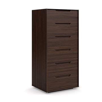 Mobican Alexia 6-Drawer Narrow Chest with Glass Top