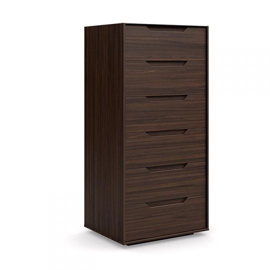 Mobican Alexia 6 Drawer Narrow Chest With Glass Top Design Quest