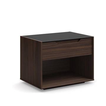 Mobican Alexia 1-Drawer Night Table with Glass Top