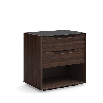 Mobican Alexia 2-Drawer Night Table with Glass Top