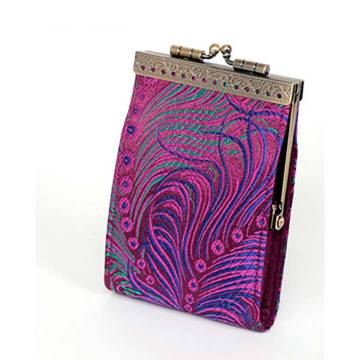 Cathayana RFID Blocking Card Purse - Purple & Peacock