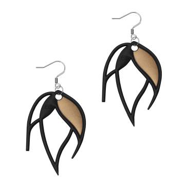 Batucada FLAME Earrings - Black and Gold