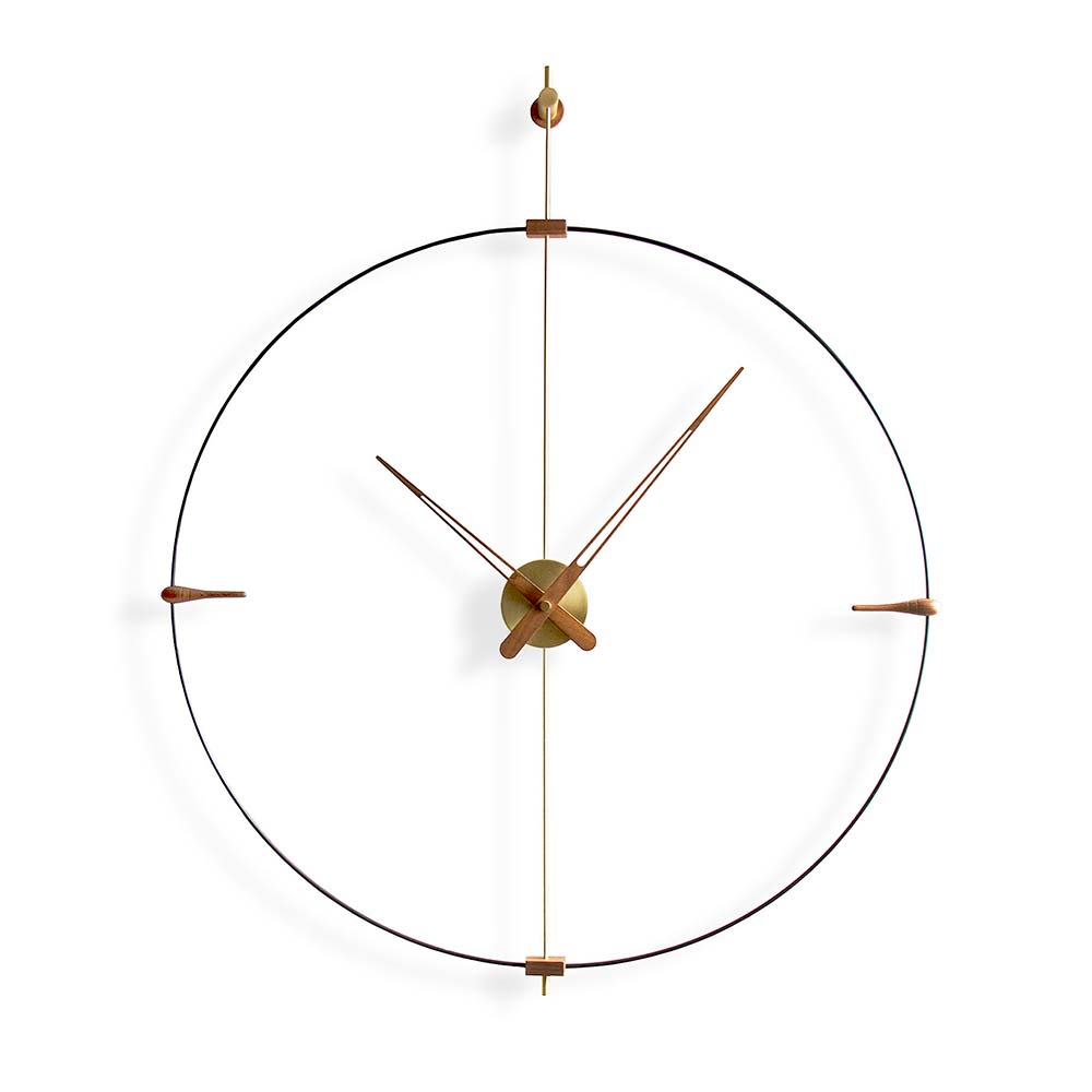Nomon MINI BILBAO G Wall Clock with Walnut and Brass Accents Design Quest
