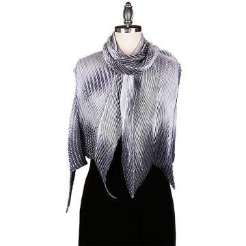 Cathayana Silk Shawl - Black and White