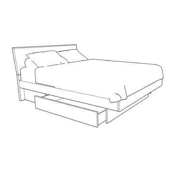 Mobican Sapporo Bed with Headboard and Drawer Base