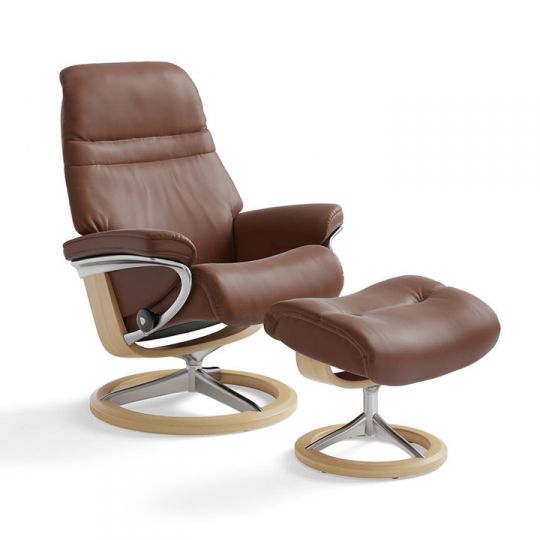 stressless sunrise recliner and ottoman signature base design quest
