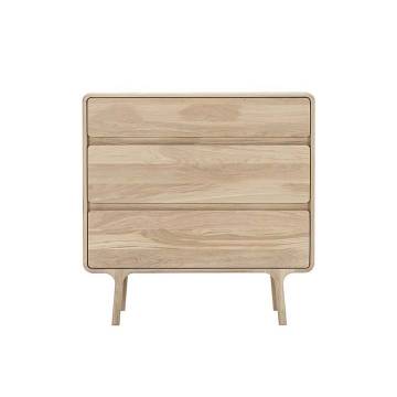 Gazzda FAWN 3 Drawer Chest - White Hardwax Oil
