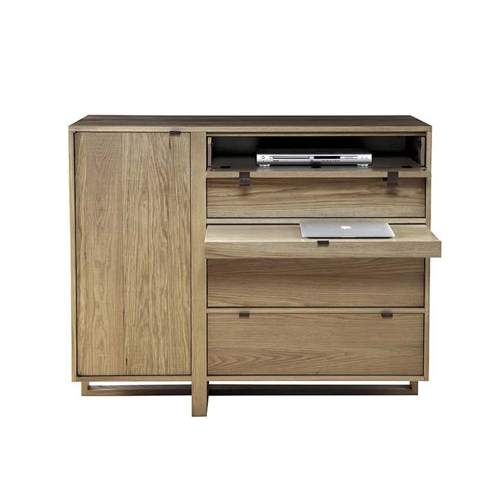 West Bros Fulton Bedroom Media Chest With Pull Out Work Surface