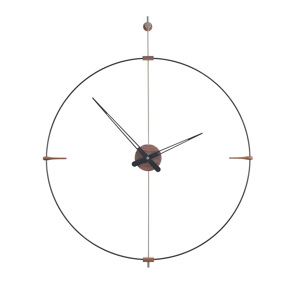 Nomon MINI BILBAO Wall Clock with Walnut and Metal Accents: Design Quest
