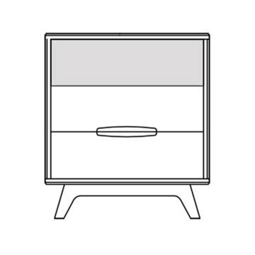 Mobican Dalia 2-Drawer Nightstand with Opening